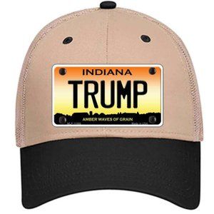 Trump Indiana Amber Waves Metal on Trucker Mesh Snapback Hat - Khaki